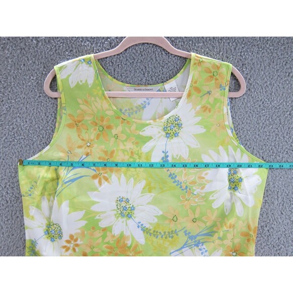 Drapers Damons Dress Womens PXL Sleeveless Sundress Green Floral Vintage 90s Y2K - Picture 6 of 6